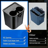 2-In-1 Car Cup Holder With Integrated Trash Bin And Removable Storage