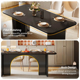 Tribesigns Modern White Dining Table for 4-6 People, 63" Large Rectangle Kitchen Table