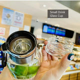 Large Capacity Glass Water Bottle Transparent Milk Juice Cup  for Tour Outdoor Sports