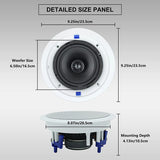Herdio Passive Ceiling Speakers 6.5‘’ 320W 2-Way Round Flush Mount Speakers Perfect For Home Theate