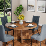 Tribesigns Round Dining Table for 4, 47 Inch Farmhouse Kitchen Table Small Dinner Table