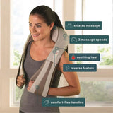 Deluxe Heat Shiatsu Massager for Neck & Shoulders, 3-Speed with Straps