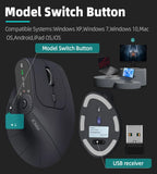 BT5.0 Wireless Vertical Mouse With Function Adjustment Knob 8 Buttons