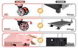 55L Foldable Utility Cart Folding Shopping Cart with Magnetic Lid Telescopic Handle Wear-Resistant 360°Wheel
