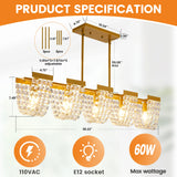 5-Light Luxury Gold Chandeliers for Living Room K9 Crystal Chandelier Fixture