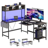 JHK 67" L Shaped Gaming Desk Corner Desks for Compact Spaces with Keyboard