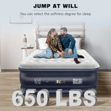 Air Mattress Full with Built in Pump, 18''  for Home Guest, 650lbs Max