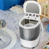 Mini Portable Washing Machine for home, apartment, dorms and RV use; durable grey plastic