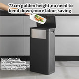 8 Gallon Tall Trash Can with Press Top Lid, Soft-Close Odor-Sealing Garbage Bin for Kitchen