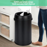 17 gal Stainless Steel Trash Can Fingerprint-Proof Open-Top Commercial Garbage Bin for Restaurant Kitchen Office