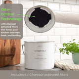 Kitchen Compost Bin – 1.3 Gallon Countertop Farmhouse Compost Container With Lid