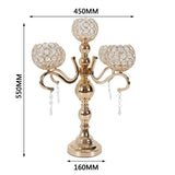 Candle Holders, 5-Arm Creative Iron Candelabra 55cm Gold for Dining Room