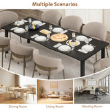 Rectangular Dining Table for 6-8 15mm Thick Metal Frame Wave Edge Dinner Tables