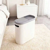 Large Capacity Push Button Bathroom Trash Can With Lid Space Saving Design
