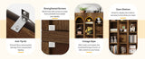Tribesigns 70.87" Bookshelf, 5-Tier Arched Display Bookcase with Open Storage Shelves,