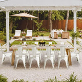 Furmax Metal Dining Chair Indoor-Outdoor Use Stackable Classic Trattoria Chair Chic Dining Bistro Cafe