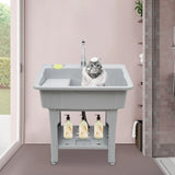 Versatile Laundry Sink – Strong Load-Bearing Capacity, Quick Installation, Classic Gray Look,