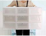 20PCS/24PCS Foldable Flip Shoe Boxes Set Shoe Rack Stackable Storage Container Plastic Clear Shoe Case