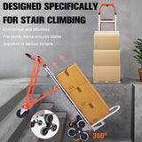 3 in 1 Stair Climbing Cart Folding Trolley Heavy Duty with Dual Handles Durable Hand Truck Dolly Cart