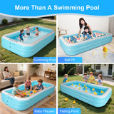 Inflatable swimming Pool for Kids and Adults,120" X 72" X 22" for Outdoor