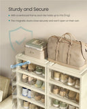 SONGMICS Foldble Shoe Storage Organizer For Closet  With Magnetic Door