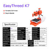 EasyThreed Entry Level Mini 3D Printer Portable Desktop 3D Printer with 100x100x100mm Build Plate Low Noise Fast Assembly for Kids Beginners Home