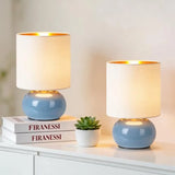 Ceramic Table Lamps Set of 2, Modern Classic Bedside Lamps for Nightstand