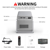 Android 14 WiFi6 BT5.4 Outdoor Video Home Theater Projector W/ 5W Speaker