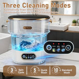 Portable 13L Mini Washing Machine with 3 Cleaning Modes for Baby Clothes Delicates in Khaki