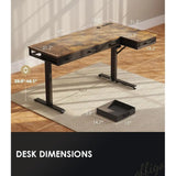 63 Inch L Shaped Electric Standing Desk with Drawers, Height Adjustable Large Desk