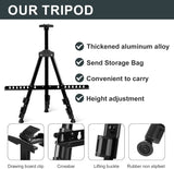 Adjustable Iron Easel Stand with Bag, 20-66in for Table/Floor Painting Display