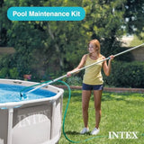 Above ground swimming pool set for backyard, steel frame with blue finish