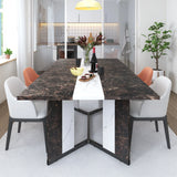 71In Large Rectangular White Dining Table for 4 5 6 8 10 People, Family Dinner Table