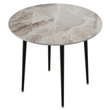 32" Sintered Stone Dining Table Round Reception Coffee Table for 2-4 Person