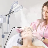 2 in 1 Facial Steamer Ionic Ozone Facial Steamer on Wheels with 5X Magnifying Lamp Hot Mist