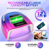 48 LEDs ,200W UV Nail Lamp , LCD Screen, Rechargeable – Cures All Gel Nails,