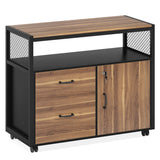 Tribesigns Modern File Cabinet with Drawers for Letter-sized File and Door, Lockable
