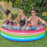 Inflatable Pool for Adults, 60 Inch Rainbow Glitter Sunning Pool for 3 People