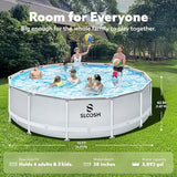 JOYFY Round Above Ground Pool 12ft/10ft/15ft Outdoor with Filter Pump
