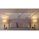 27.5" Set of 2 Bedside Lamp w/ 2 USB +AC Outlet Nightstand Lamps for Living