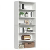 MCQ 6 Shelf Bookcase Wooden Large 63 Inch Tall Bookcase Standing