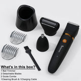 HATTEKER Hair Clipper Professional Trimmer LCD Display Men Hair Cutting Machine Washable Barber Clipper
