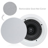 Herdio 5.25” 4PCS Flush Mount Bluetooth Ceiling Speaker System Max Power 600W Great For Humid Indoor