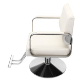 360° Rotatable Barber Chair Adjustable Hair Salon Chair White Stylist Chair for Hair Salon