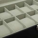3 Tier Watch & Jewelry Box w/ 12 Watch Slots Tip Tier and 2 Pull -Out Drawers