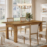 Elegant 63 Solid Wood Dining Table for 4-6, Rich Grain & Texture