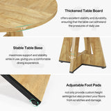 Tribesigns Round Dining Table for 4, 47 Inch Farmhouse Kitchen Table Small Dinner Table