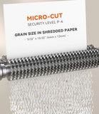 Micro-Cut Paper Shredder P-4, 12 Sheets, 10-Min Run, Auto Reverse