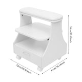 3-tier Foot Rest Manicure Stool Pedicure Cart Footbath Trolley with 4 Casters for Beauty Salon