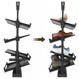 4 Tier Adjustable Height Retractable Metal Stackable Shoe Rack for Bedroom
